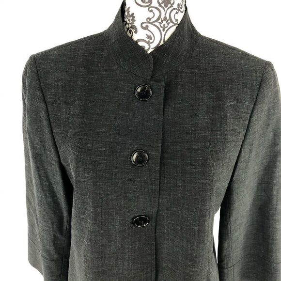 Lafayette 148 Wool Blend Scalloped Cape Blazer - Picture 2 of 7